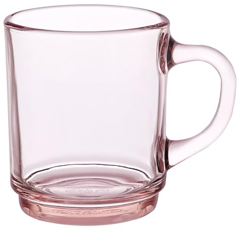 Duralex Versailes Kaffeetassen aus gehärtetem Glas, 260 ml, Rosa, 6 Stück