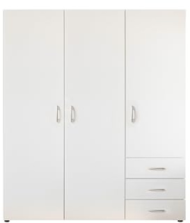 AVANTI TRENDSTORE Molise - Armadio con 3 ante a battente e 3 cassetti in legno laminato di colore bianco. Dimensioni ca. LAP 150,2x176,2x51,3cm