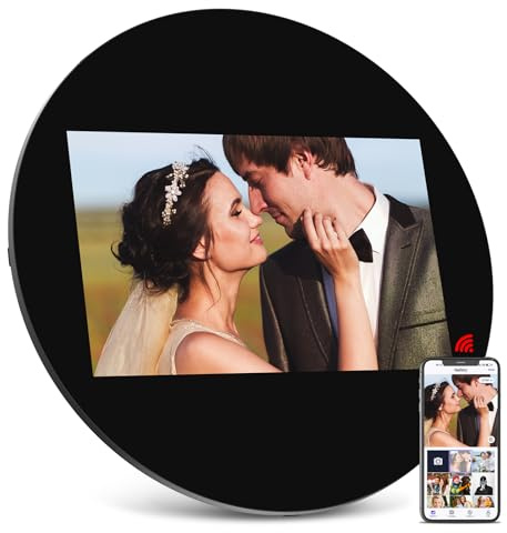 SAMMIX – 10,1 tums WiFi digital fotoram, IPS HD elektronisk fotoram, 32 GB minne, bildspel, lätt att dela foton och videor via