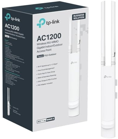 TP-Link Festa F52-Outdoor AC1200 Wireless MU-MIMO Gigabit Indoor/Outdoor Access Point, Mesh & Seamless Roaming, Professional antennas, IP65 weatherproof