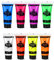 Pintura de arte, brillo en la cara oscura pintura UV Blacklight Neon fluorescente (10 ml) Multicolor 1
