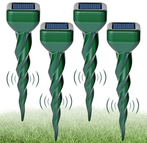 SternSinn Maulwurf Vertreiber Wühlmausschreck, Maulwurfschreck Solar Testsieger, 3 Vibrationsmodi Maulwurf, Vertreiben & Wühlmaus Vertreiben, 4 Stück