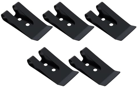 OTOTEC 5 fondine in metallo nero con clip per cintura, 53 x 25 mm, per portafogli, borse, cinture