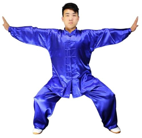 XUCZHAI Uniformes Traditionnels Tai Chi Kung Fu, vêtements de Gymnastique du Matin for Adultes, Wushu, Costume Wing Chun des Arts Martiaux for Enfants et(Blue,XXXL(180))
