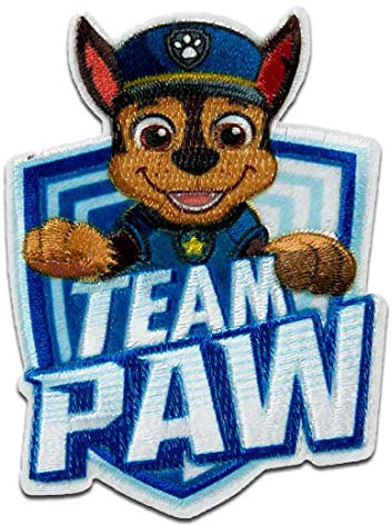Paw Patrol Team Paw Chase - Aufnäher/Bügelbild/Aufbügler/Applikationen/zum aufbügeln/Applikation/Patches/Flicken, Größe: 6,5 x 4,8 cm
