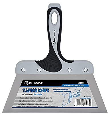 ROLLINGDOG Couteau à enduire 220 mm - Couteau à joint en Acier Inoxydable Poli Résistant à la Corrosion pour Lisser la Surface