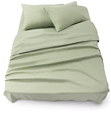 Blumtal - 180 x 200 mikrofiber sängkläder - 3 delar - påslakan 180 x 200 + 2 personer platt ark (280 x 275) + 2 örngott 50 x 80 - olivgrön