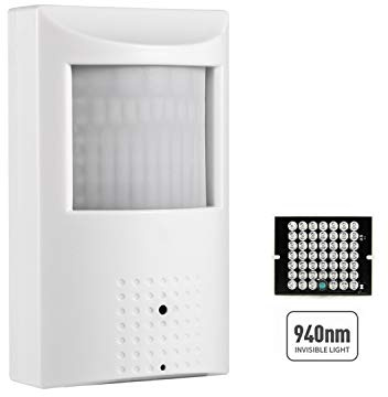 REVODATA 5MP PIR POE IP-kamera, inomhus övervakningskamera P2P 3,7 mm objektiv 940 nm osynlig 48 lysdioder IR mörkerseende CCTV kamera H.265 (IPIR-P-HS vit)