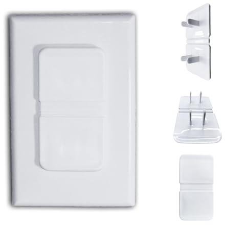 White Double Outlet Covers Baby Proofing (10 Pack, 20 Sockets) | Baby Proof Plug Covers for Electrical Outlets | Safe & Secure Baby Safety Products | Childproof Socket Covers Protect Toddlers & Babies