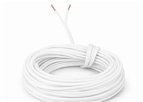 Cavo Piattina Bianco 2x0,50 mm² – Cavo Elettrico Sottile per Lampadari e Abat-Jour – 10 Metri