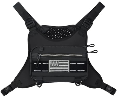Sports Chest Bag For Men Women, Running Vest Bag With Built,Phone Holder For Workouts&Ski&Cycling&Hiking,Motorcycle Accessories