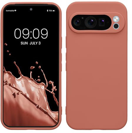 kwmobile Case Compatible with Google Pixel 9 Pro Case - Protective Slim TPU Phone Cover - Soft Matte Finish - Winter Rose