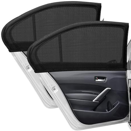 Car Window Shades for Baby, 2Pcs Stretchable Car Window Shade, Nylon Mesh Sunshade, Universal Fit for SUVs, Jeeps, and Trucks, High Elastic Shades for Window Baby