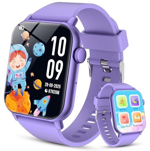 Smartwatch per Bambini 3-12 con Fitness Tracker, Orologio Smartwatch Bambini con Contapassi, Giochi, Frequenza Cardiaca,Monitor del Sonno,IP68 Impermeabile per Smart Watch Bambino Audiobook,Study Card