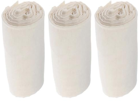Angoily Tela Filtrante de Algodón Natural para Quesería y Cocina 3 Piezas 100X90 CM Reutilizable para Colar Tofu Filtrar Aceite y Yogur Tela de Cocina Multifuncional