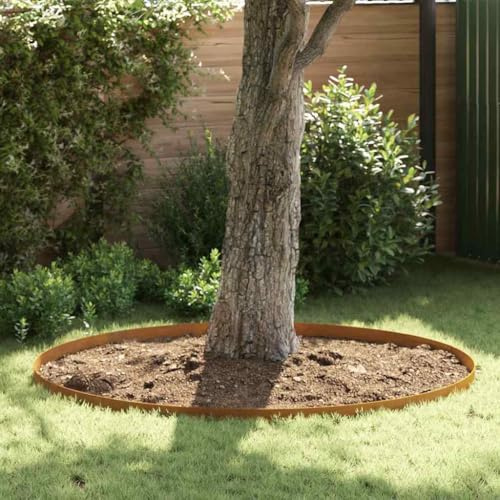 Ribete para parterres, borde de césped, 450 x 10 cm, acero resistente a la intemperie, fácil montaje