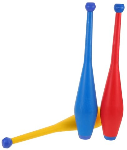 FRCOLOR 3pcs Juggling Sticks Set for Adults Plastic Circus Juggling Clubs for Acrobatic Performance and Stage Shows Indoor Coordination Prop for Skill Development