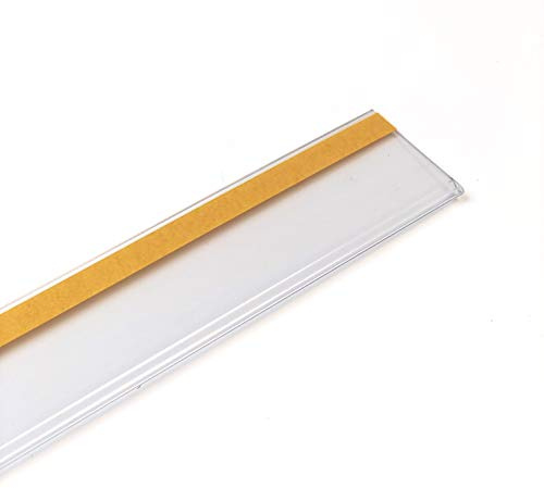 Lot de 50 porte-prix adhésif pour étiquettes de 39 mm, transparent, étagère, panneaux pour prix