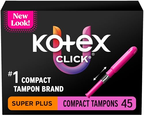 U by Kotex Tampons, Click Compact, Super Plus Absorbency, Unscented, 45 Count