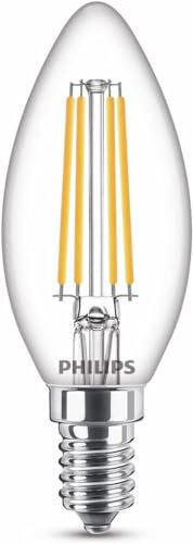 Philips LED Lampadina Candle & Lustre, Oliva, Filamento, WarmGlow, 3.4-40W, Dimmerabile, E14, 1 pezzo