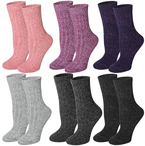 Justay Chaussettes Femme Hiver en Laine Mérinos Chaussettes Chaudes Épaisses Classiques Thermiques d'Hiver pour Femme et Homme