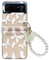 für Samsung Galaxy Z Flip 3 5G Hülle, CrazyLemon Durchsichtig Harter PC Scharnierschutz Case mit Armband Schlüsselanhänger Kreatives Muster Schutzhülle Handyhülle - Schmetterling