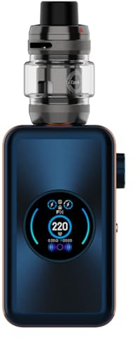 Vaporesso GEN MAX Kit | 220W Vaporesso GEN MAX Mod -Vape DL - 6ml Auto-Open Top iTank T Clearomizer Fit GTI Mesh Coil (Gti 0.2Ω/ 0.4Ω) E Cigarette Vaporizer No Nicotine No Liquid (Blu tempesta)