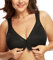 DotVol Women's Full Figure Front Closure Wirefree Jacquard Back Support Posture Bra(Black,40F)