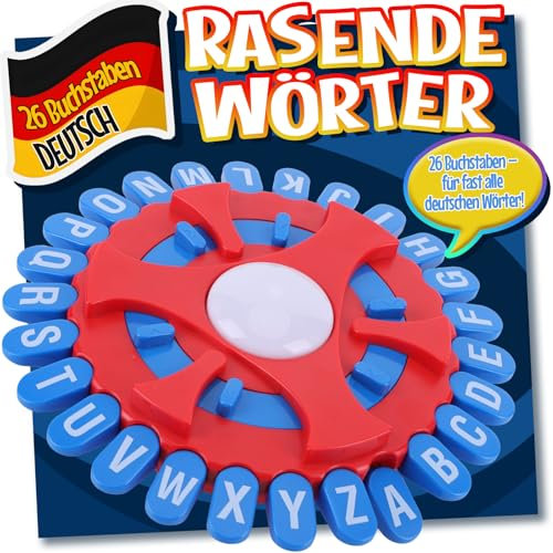 Asslye RASENDE WÖRTER Spiel mit 26 Tasten - Wortspiel Buchstaben Drücken mit Timer, Familienspiele Brettspiele Partyspiele für Kinder und Erwachsene, 2–8 Spieler (26 Tasten)