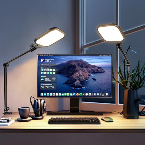 UBeesize Streaming Light (1 Pack), 8 Ring Light for Desk with Clamp and Adjustable Arm, Zoom Lighting for Computer, Video Conference Lighting for Home Office, Video Calls, Streaming, Podcasting
