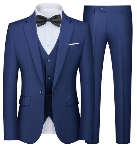 Autsel Trajes para Hombre de 3 Piezas Slim Fit Elegantes Negocio Boda