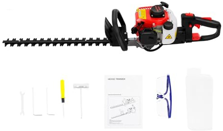 Professional Petrol Hedge Trimmer, 2-Stroke 22.5 ccm 1.25 HP, Hedge Garden Shears, Petrol Strimmer, Hedge Cutter, Engine Hedge Trimmer, Garden Shears, Single Cylinder, Air-Cooled, Double-Sided Blades