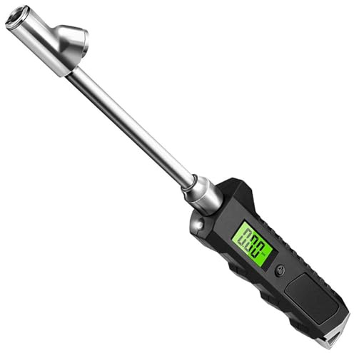 MNEVZX Digital Tire Pressure Gauge 230 PSI Dual Head Stainless Steel For Truck Car LCD Flashlight Vehicle Tester(Black)