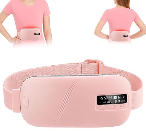 Heat Pad for Period Pain Relief, Upgraded 5 Heat Massage Modes Electric Heating Pad for Lower Back Pain Menstrual Belt USB Rechargeable Heating Pad Christmas Stocking Filler Gift for Women Girls Her