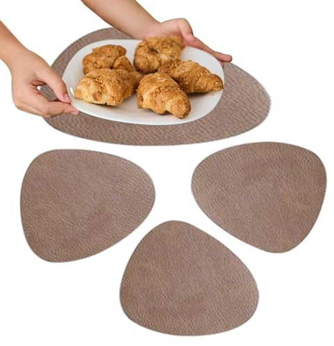 Qfdiwr Dining Table - Leather Underplates - 4 Pieces Modern Decorative Washable for Home Indoor Outdoor Hotel Restaurant