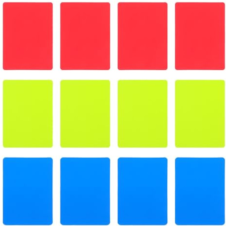 ANDRESLAD Kit Arbitro Calcio 12 Cartellini Professionali Rosso Giallo Blu Resistenti alle Intemperie per Partite Campionato e Amatoriali Set Portatile per Arbitri Sportivi