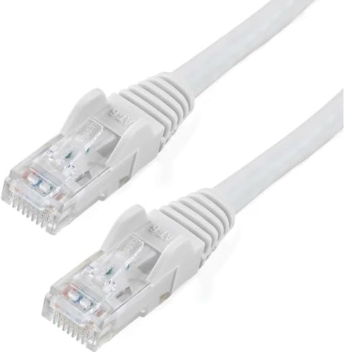 StarTech 12ft CAT6 Ethernet Cable - White CAT 6 Gigabit Ethernet Wire -250Mhz 100W PoE RJ45 UTP Network Patch Cord Snagless with Strain Relief (N6PATCH12WH)