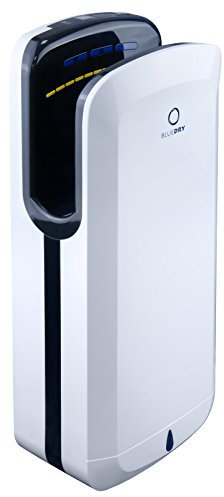 BLUEDRY JET BLADE Hand Dryer - Hands-in Drier - High Speed Intelligent Heating HEPA Filter (White/Black)