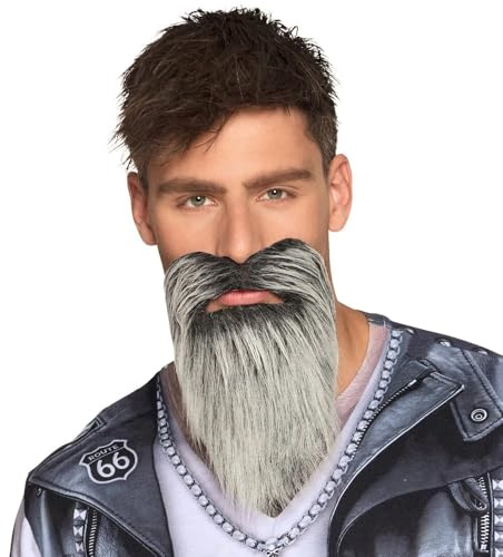 Boland – konstgjort skägg, tillbehör, smink, mustasch, tillbehör för karneval, kostymer, temafest, JGA, halloween