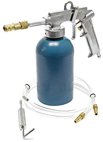 Druckbecherpistole 1100ml 4-6bar 1/4 Hohlraumpistole u. Schläuche Spritzpistole Hakendüse Runddüse