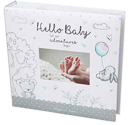 Baby First Photo Album 4x6'' 200 Photos Memo Keepsake Memories Newborn Birthday Christening White Photo Book