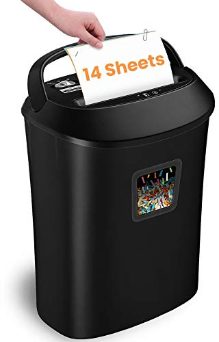 VidaTeco Paper Shredder 14-Sheet Cross-Cut Shredder with US Patented Cutter,Also Shreds Card/CD,Heavy Duty Paper Shredding Machine for Home Office,Fast with Jam Proof System,6.6-Gallon Basket (ETL)