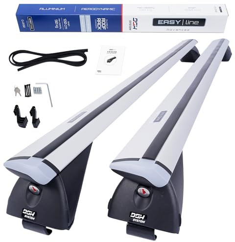 DGH SYSTEM Kompletter Aluminium-Dachträger Easy Line Advanced 120 cm kompatibel mit BMW 3er E91 / F31 / G21 Touring Kombi ab 2010 mit geschlossener Dachreling, abschließbar, Nutzlast 90 kg
