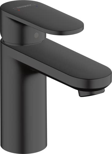 hansgrohe Vernis - Tvättställsblandare utan bottenventil, Vattenkran badrum med utloppshöjd 88 mm, Badrumskran vattenbesparande (EcoSmart), matt svart, 71580670