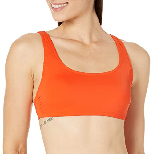 Amazon Essentials Top Corto da Mare con Scollo Rotondo Donna, Arancione, 44