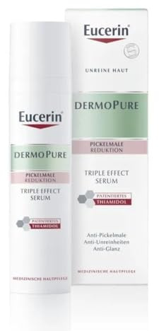Eucerin Dermopure Triple Effect Gesichtsserum gegen unreine Haut, Pickelmale und glänzende Haut, 40 ml Lösung