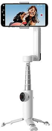 Insta360 Flow - Gimbal para Móviles con Seguimiento, Estabilización de 3 Ejes, Selfie Stick y Trípode Incorporados, Portátil y Plegable, Blanco Nieve.