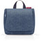 reisenthel Toiletbag Praktische Kulturtasche mit Haken, wasserabweisendes Material - Herrinbone dark blue