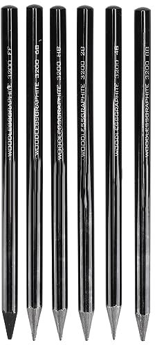 6 St Carbon Sketch Pen, Kolpennor För Ritning, Professionell Trämålning Penna Brevpapper, Konsttillbehör 2B/4B/6B/8B/EE/HB