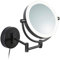 Libaro LED Kosmetikspiegel Modena Vergrößerungsspiegel 360° Schminkspiegel mit Wandmontage und Dimmerfunktion (Schwarz 5X / 10x)